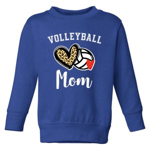 Volleyball Mom Leopard Heart Gift Toddler Sweatshirt