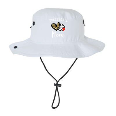 Volleyball Mom Leopard Heart Gift Legacy Cool Fit Booney Bucket Hat