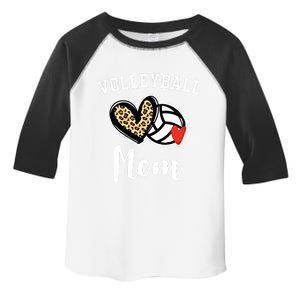 Volleyball Mom Leopard Heart Gift Toddler Fine Jersey T-Shirt