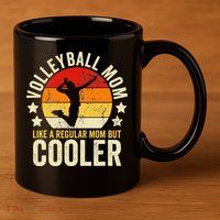 Volleyball Mom Like A Regular But Cooler Mother's Day 11oz C Handle Ceramic Mug