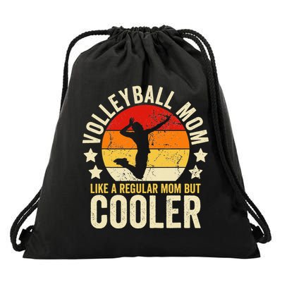 Volleyball Mom Like A Regular But Cooler Mother's Day Drawstring Bag