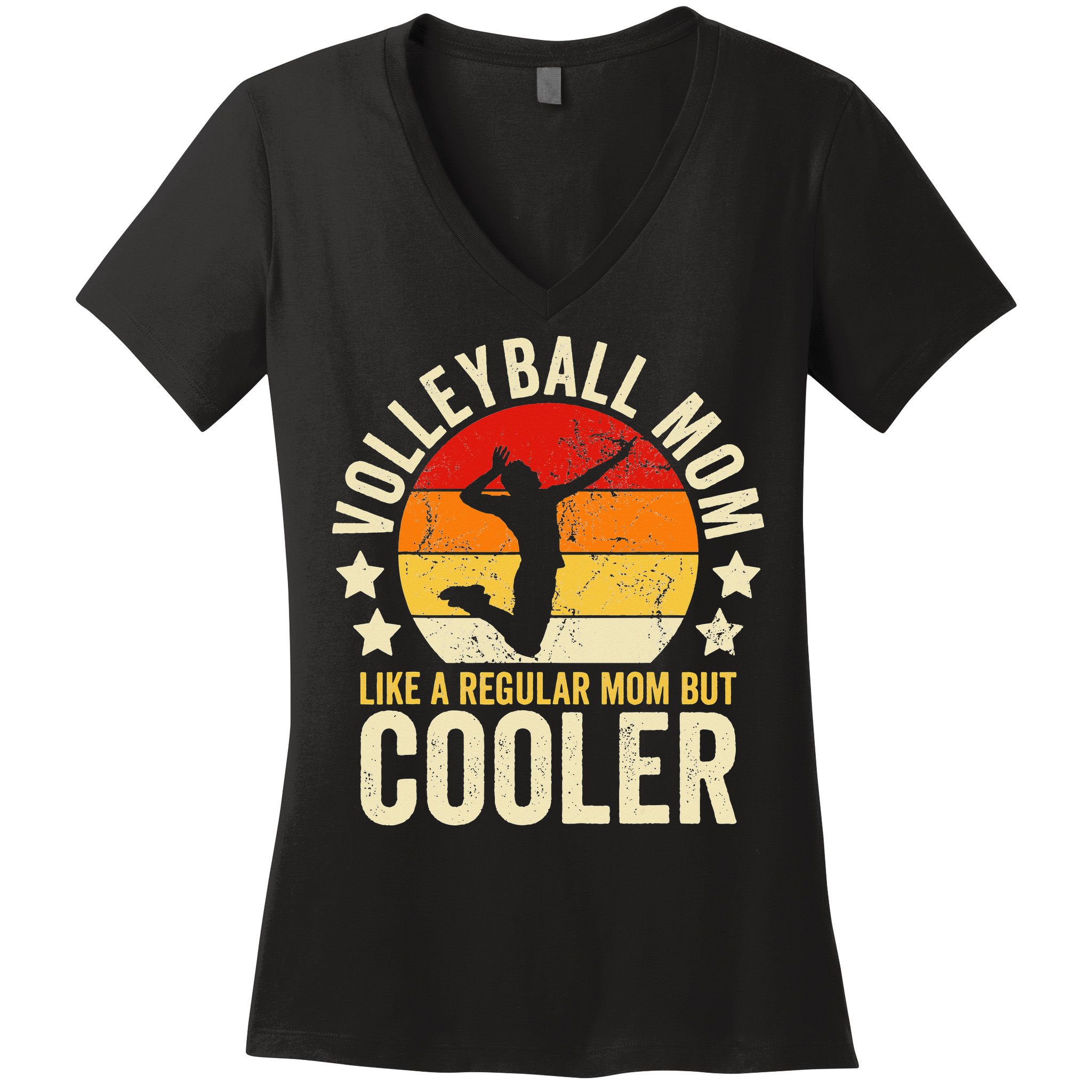Volleyball Mom Like A Regular But Cooler Mother's Day Women's V-Neck T-Shirt