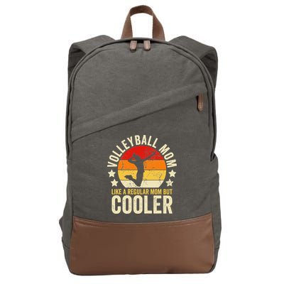 Volleyball Mom Like A Regular But Cooler Mother's Day Cotton Canvas Backpack