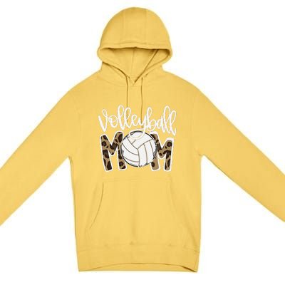 Volleyball Mom Leopard Funny Ball Mom Mother's Day GiftGift Premium Pullover Hoodie