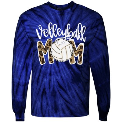 Volleyball Mom Leopard Funny Ball Mom Mother's Day GiftGift Tie-Dye Long Sleeve Shirt