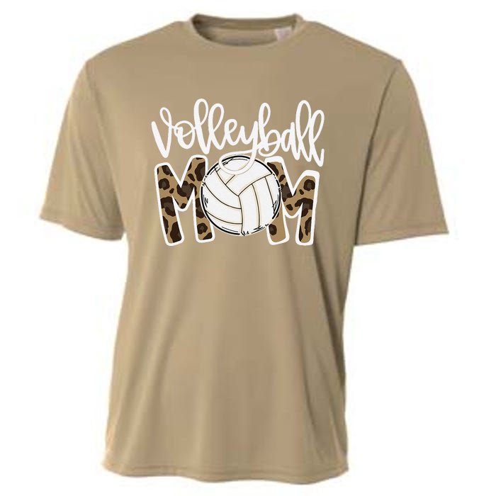 Volleyball Mom Leopard Funny Ball Mom Mother's Day GiftGift Cooling Performance Crew T-Shirt