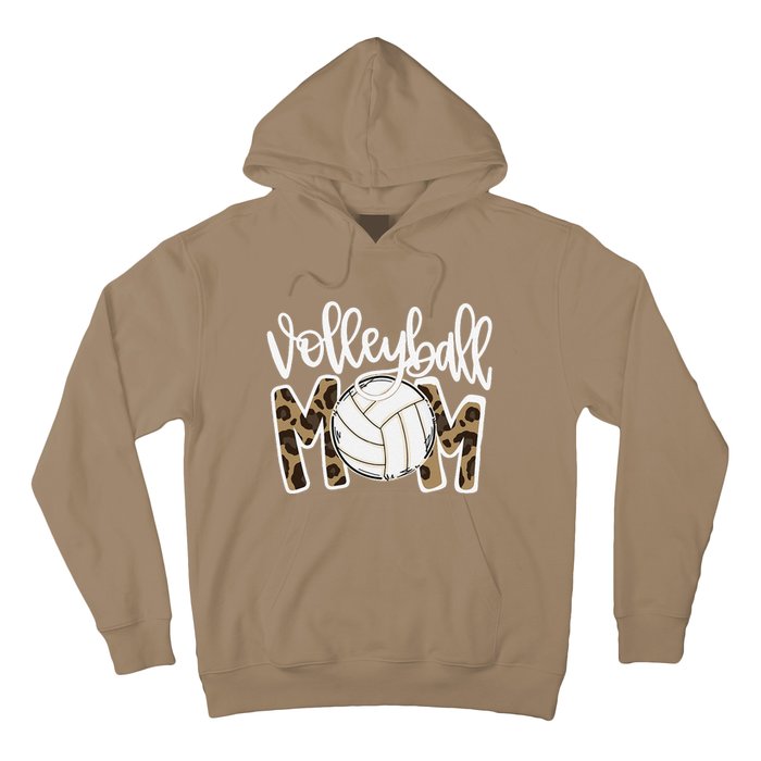 Volleyball Mom Leopard Funny Ball Mom Mother's Day GiftGift Hoodie