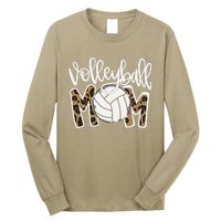 Volleyball Mom Leopard Funny Ball Mom Mother's Day GiftGift Long Sleeve Shirt