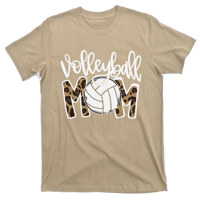 Volleyball Mom Leopard Funny Ball Mom Mother's Day GiftGift T-Shirt