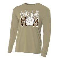 Volleyball Mom Leopard Funny Ball Mom Mother's Day GiftGift Cooling Performance Long Sleeve Crew