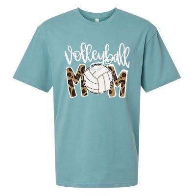 Volleyball Mom Leopard Funny Ball Mom Mother's Day GiftGift Sueded Cloud Jersey T-Shirt