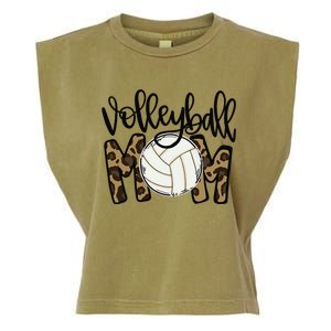 Volleyball Mom Leopard Funny Ball Mom Mother's Day Garment-Dyed Women's Muscle Tee