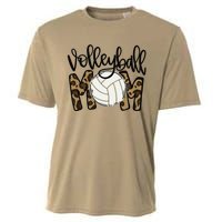 Volleyball Mom Leopard Funny Ball Mom Mother's Day Cooling Performance Crew T-Shirt