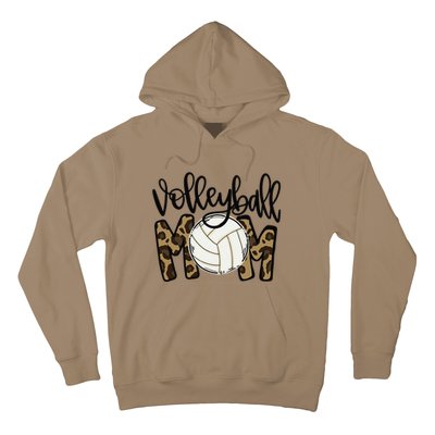 Volleyball Mom Leopard Funny Ball Mom Mother's Day Hoodie