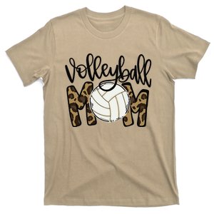 Volleyball Mom Leopard Funny Ball Mom Mother's Day T-Shirt