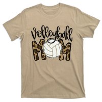 Volleyball Mom Leopard Funny Ball Mom Mother's Day T-Shirt