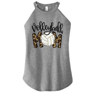 Volleyball Mom Leopard Funny Ball Mom Mother's Day Women's Perfect Tri Rocker Tank