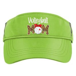 Volleyball Mom Leopard Messy Bun Game Day Funny Mothers Day Adult Drive Performance Visor