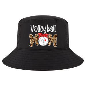 Volleyball Mom Leopard Messy Bun Game Day Funny Mothers Day Cool Comfort Performance Bucket Hat