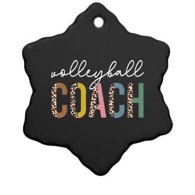 Volleyball Mom Leopard Volleyball Coach Team Gift Ceramic Star Ornament