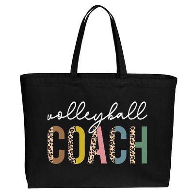 Volleyball Mom Leopard Volleyball Coach Team Gift Cotton Canvas Jumbo Tote