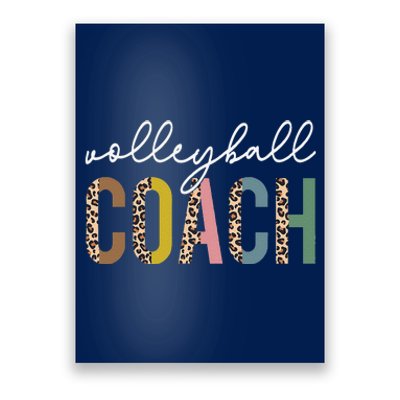 Volleyball Mom Leopard Volleyball Coach Team Gift Poster