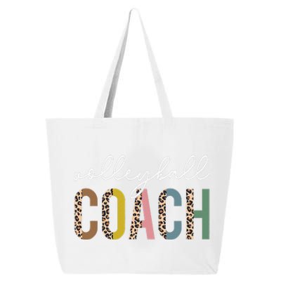 Volleyball Mom Leopard Volleyball Coach Team Gift 25L Jumbo Tote