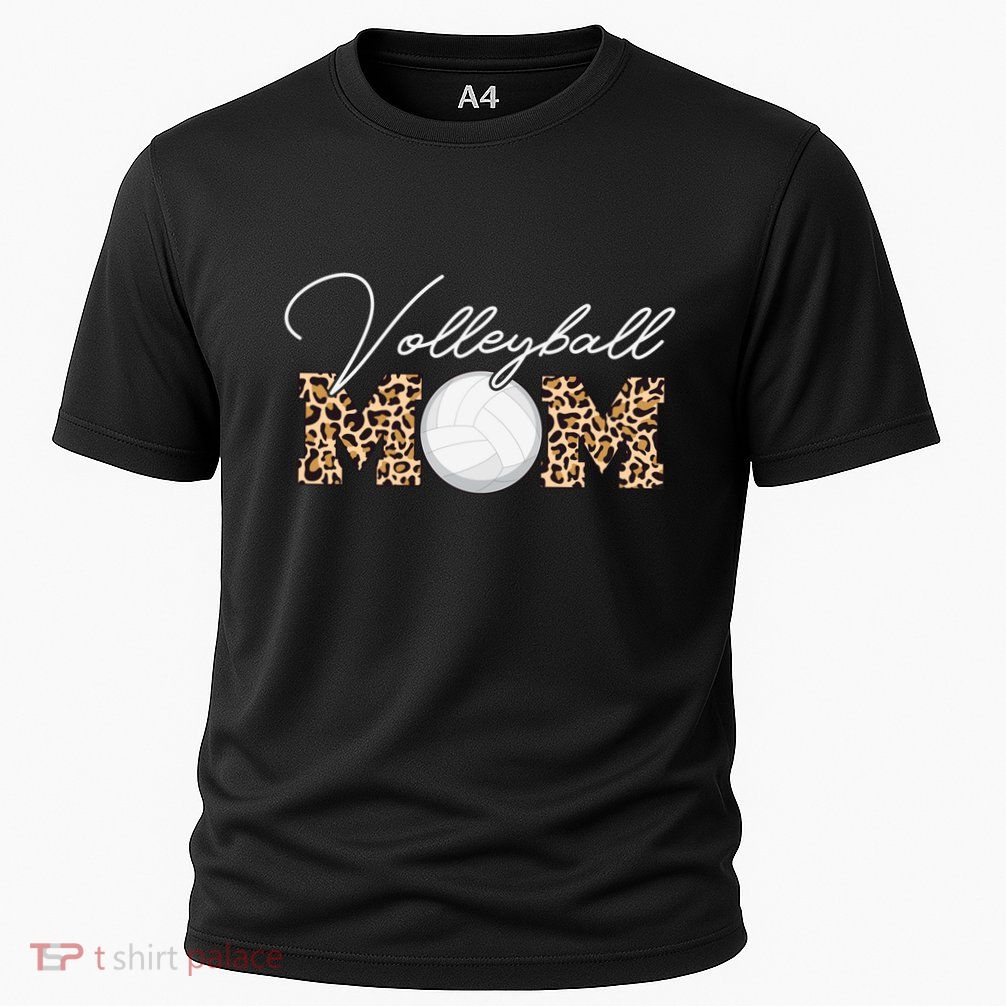 Volleyball Mom Leopard Print Meaningful Gift Cooling Performance Crew T-Shirt