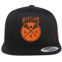 Vintage Maryland Lacrosse Distressed Lax Flat Bill Trucker Hat