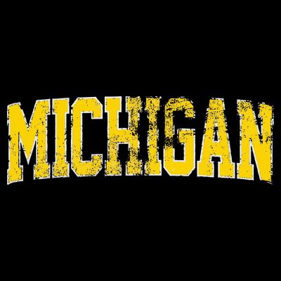 Vintage Michigan Look Blue Maize  Retro Font Michigan T-Shirt