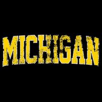 Vintage Michigan Look Blue Maize  Retro Font Michigan Flatbill Hat