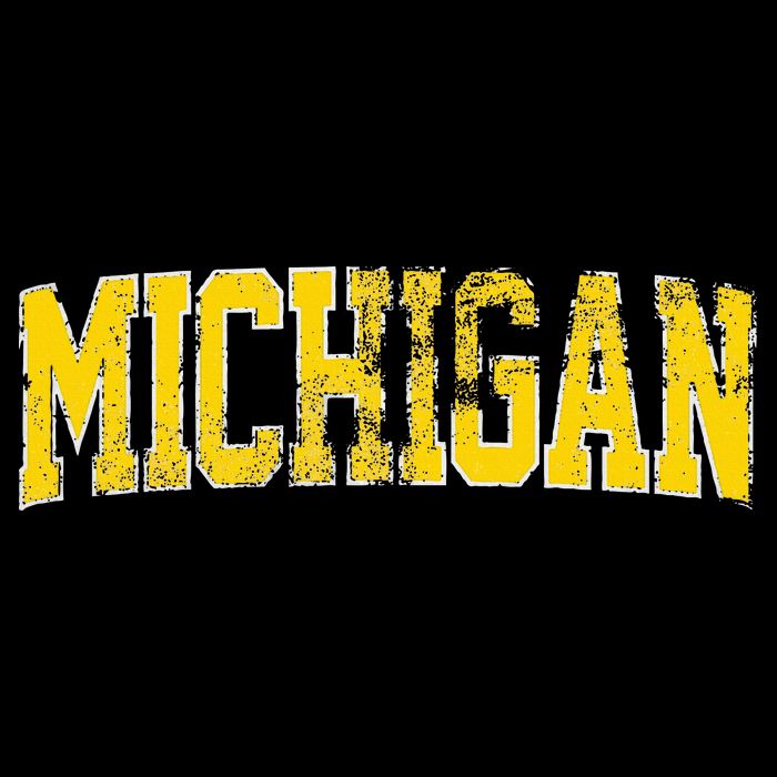 Vintage Michigan Look Blue Maize  Retro Font Michigan Flatbill Hat