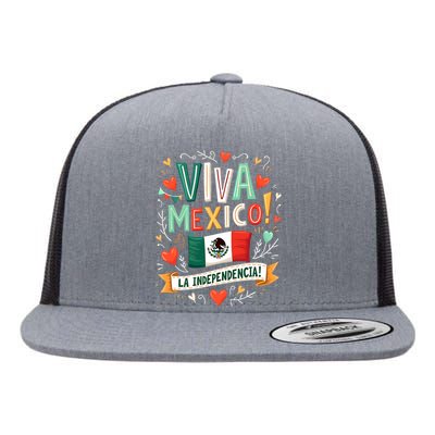 Viva Mexico La Independencia Fiesta Mexican Independence Day Flat Bill Trucker Hat