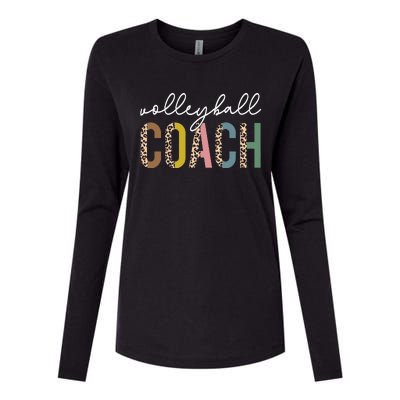 Volleyball Mom Leopard Volleyball Coach Team Gift Womens Cotton Relaxed Long Sleeve T-Shirt