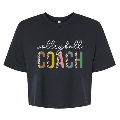 Volleyball Mom Leopard Volleyball Coach Team Gift Bella+Canvas Jersey Crop Tee