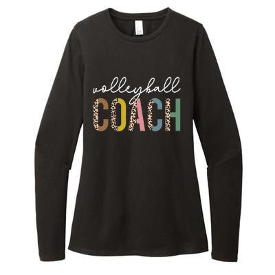 Volleyball Mom Leopard Volleyball Coach Team Gift Womens CVC Long Sleeve Shirt