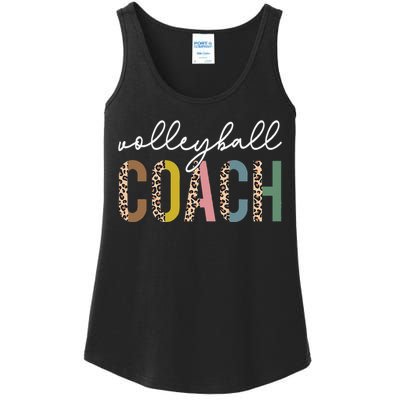 Volleyball Mom Leopard Volleyball Coach Team Gift Ladies Essential Tank