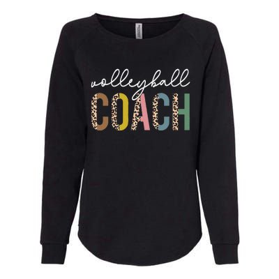 Volleyball Mom Leopard Volleyball Coach Team Gift Womens California Wash Sweatshirt