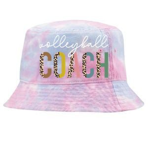 Volleyball Mom Leopard Volleyball Coach Team Gift Tie-Dyed Bucket Hat