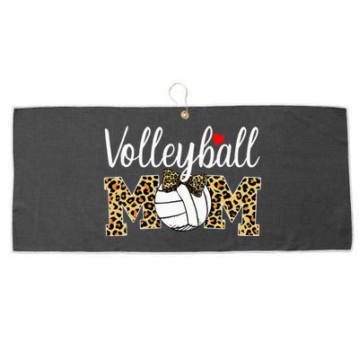 Volleyball Mom Leopard Funny Ball Mom Mother's Day Gift Large Microfiber Waffle Golf Towel