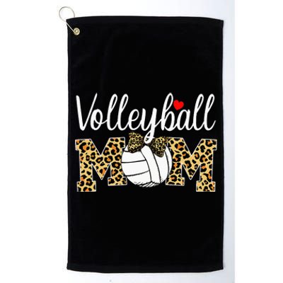 Volleyball Mom Leopard Funny Ball Mom Mother's Day Gift Platinum Collection Golf Towel