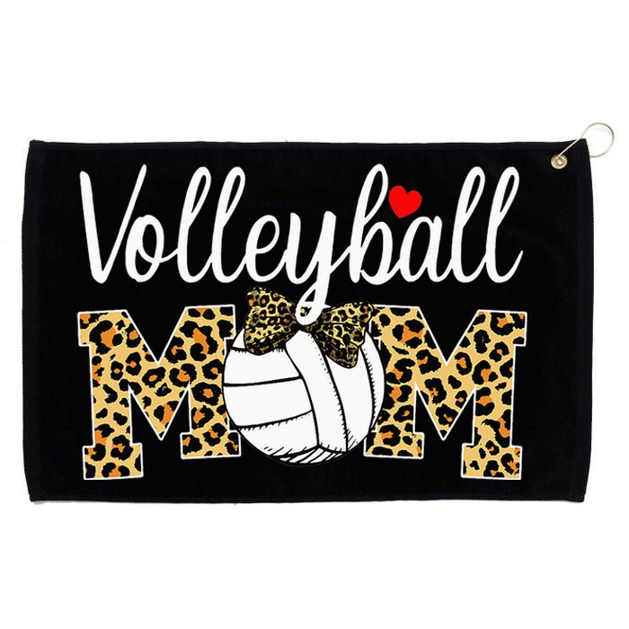 Volleyball Mom Leopard Funny Ball Mom Mother's Day Gift Grommeted Golf Towel