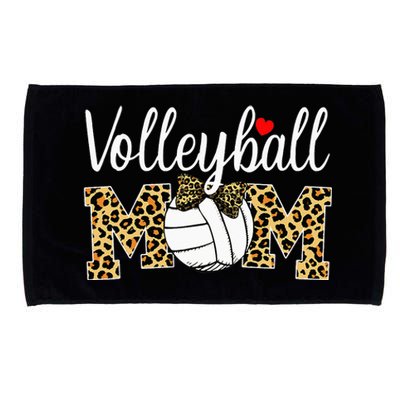 Volleyball Mom Leopard Funny Ball Mom Mother's Day Gift Microfiber Hand Towel