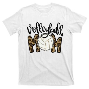 Volleyball Mom Leopard Funny Ball Mom Mother's Day T-Shirt