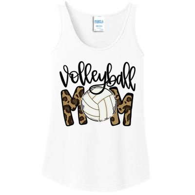 Volleyball Mom Leopard Funny Ball Mom Mother's Day Ladies Essential Tank