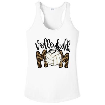 Volleyball Mom Leopard Funny Ball Mom Mother's Day Ladies PosiCharge Competitor Racerback Tank