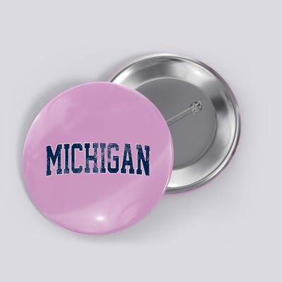 Vintage Michigan Look Maize Blue Retro Font Michigan Button