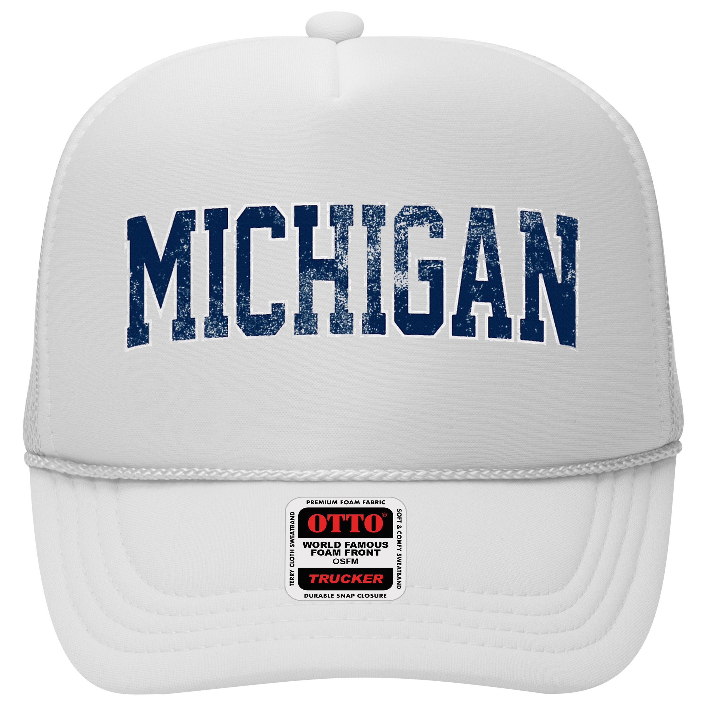 Vintage Michigan Look Maize Blue Retro Font Michigan Hat