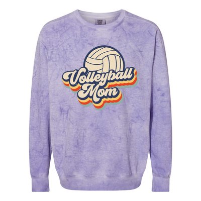 Volleyball Mom Mama Mothers Day Vintage Retro Funny Women Colorblast Crewneck Sweatshirt