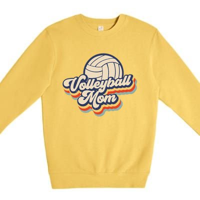 Volleyball Mom Mama Mothers Day Vintage Retro Funny Women Premium Crewneck Sweatshirt